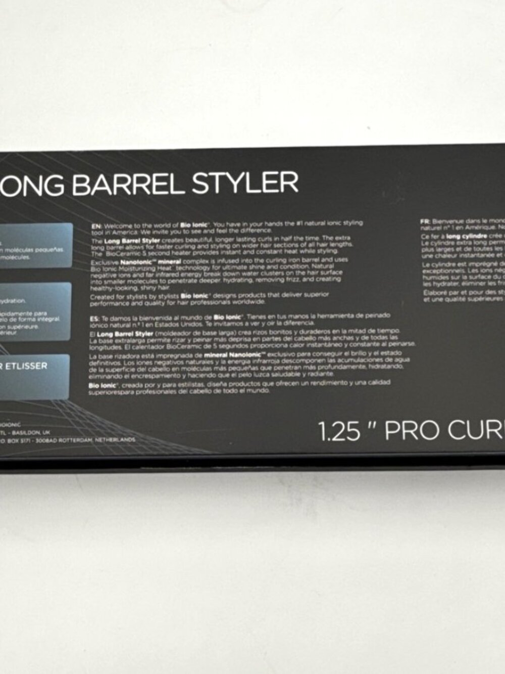 Bio Ionic 1.25” Long Barrel Styler Pro Curling Iron Ceramic Adjust 430°F - Picture 2 of 2